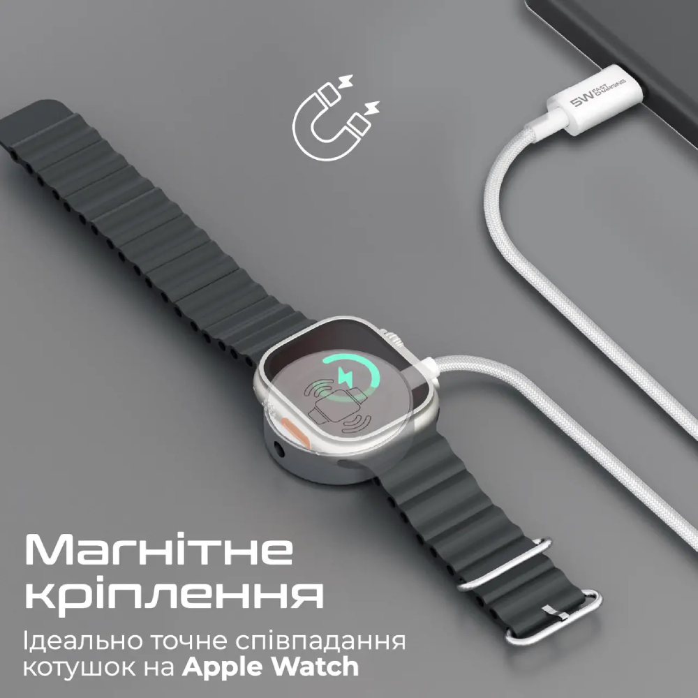 Кабель PROMATE USB-C 5V/1A 1.2 м White (watchlink-c) Материал нейлон