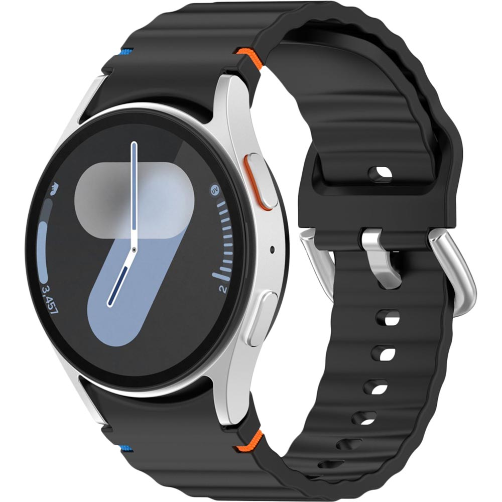 Силіконовий ремінець BeCover Ribbed Tape (20mm) для Samsung Galaxy Watch 7 (40/44mm)/7 FE/6/6 Classic/5/5 Pro/4/4 Classic/Watch 3 (41mm) Black (712037)