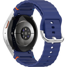 Силіконовий ремінець BeCover Ribbed Tape (20mm) для Samsung Galaxy Watch 7 (40/44mm)/7 FE/6/6 Classic/5/5 Pro/4/4 Classic/Watch 3 (41mm) Deep Blue (712040)