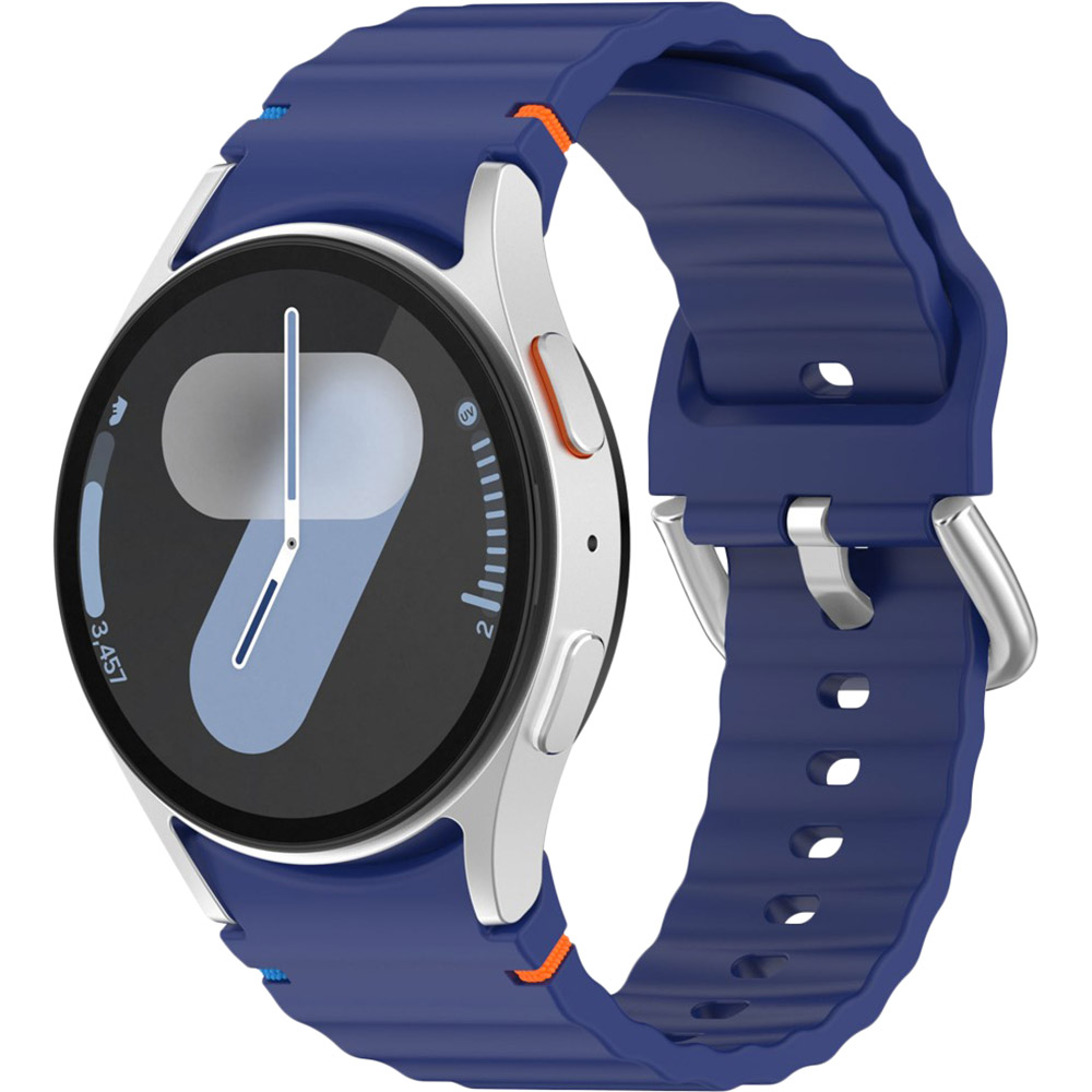 Силіконовий ремінець BeCover Ribbed Tape (20mm) для Samsung Galaxy Watch 7 (40/44mm)/7 FE/6/6 Classic/5/5 Pro/4/4 Classic/Watch 3 (41mm) Deep Blue (712040)
