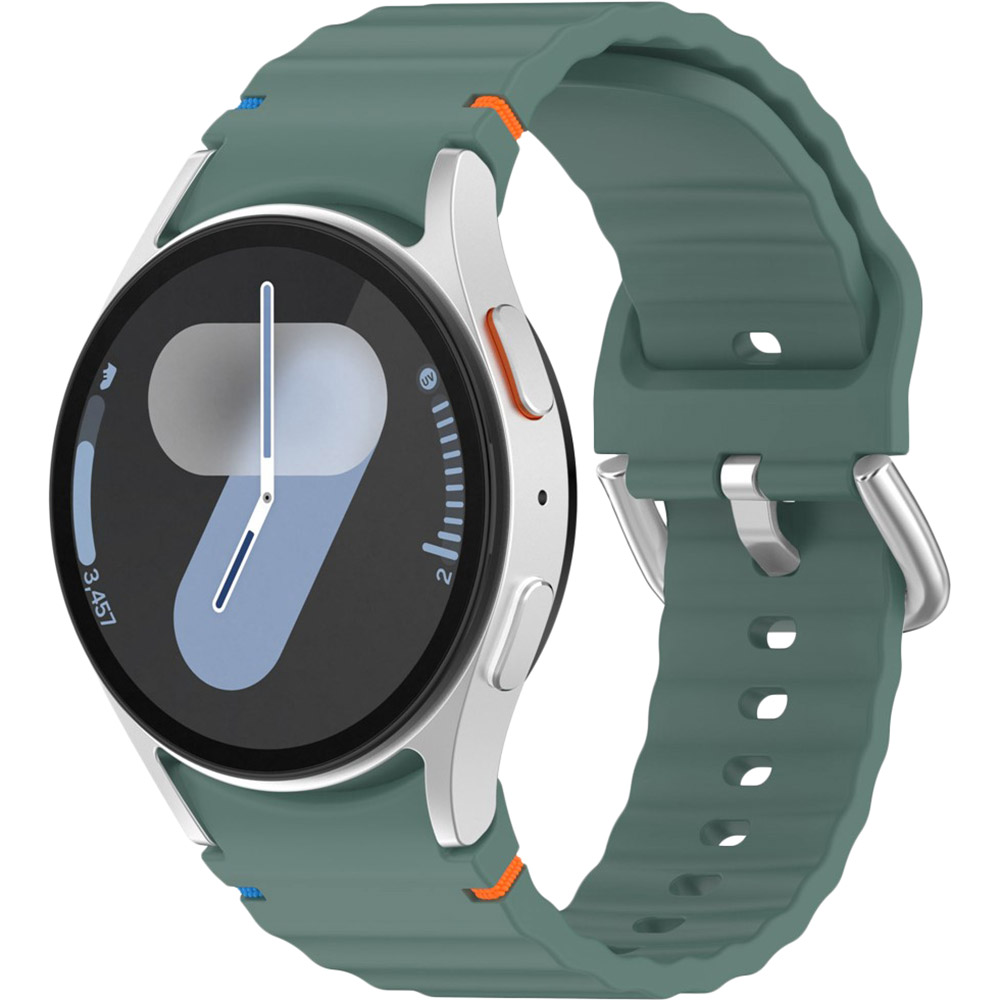 Силиконовый ремешок BeCover Ribbed Tape (20mm) для Samsung Galaxy Watch 7 (40/44mm)/7 FE/6/6 Classic/5/5 Pro/4/4 Classic/Watch 3 (41mm) Dark Green (712041)