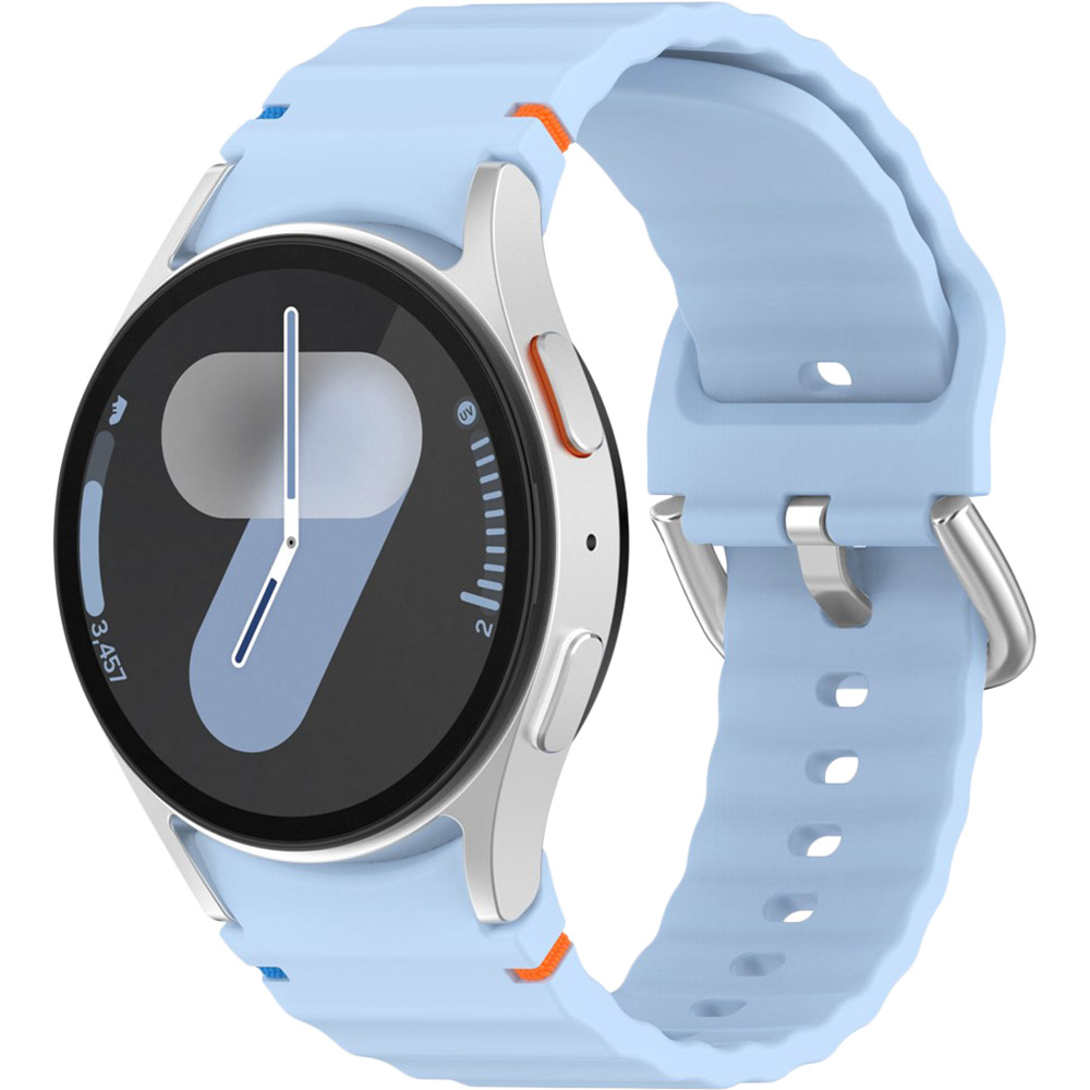 Силиконовый ремешок BeCover Ribbed Tape (20mm) для Samsung Galaxy Watch 7 (40/44mm)/7 FE/6/6 Classic/5/5 Pro/4/4 Classic/Watch 3 (41mm) Lite Blue (712044)