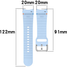 Силиконовый ремешок BeCover Ribbed Tape (20mm) для Samsung Galaxy Watch 7 (40/44mm)/7 FE/6/6 Classic/5/5 Pro/4/4 Classic/Watch 3 (41mm) Lite Blue (712044)