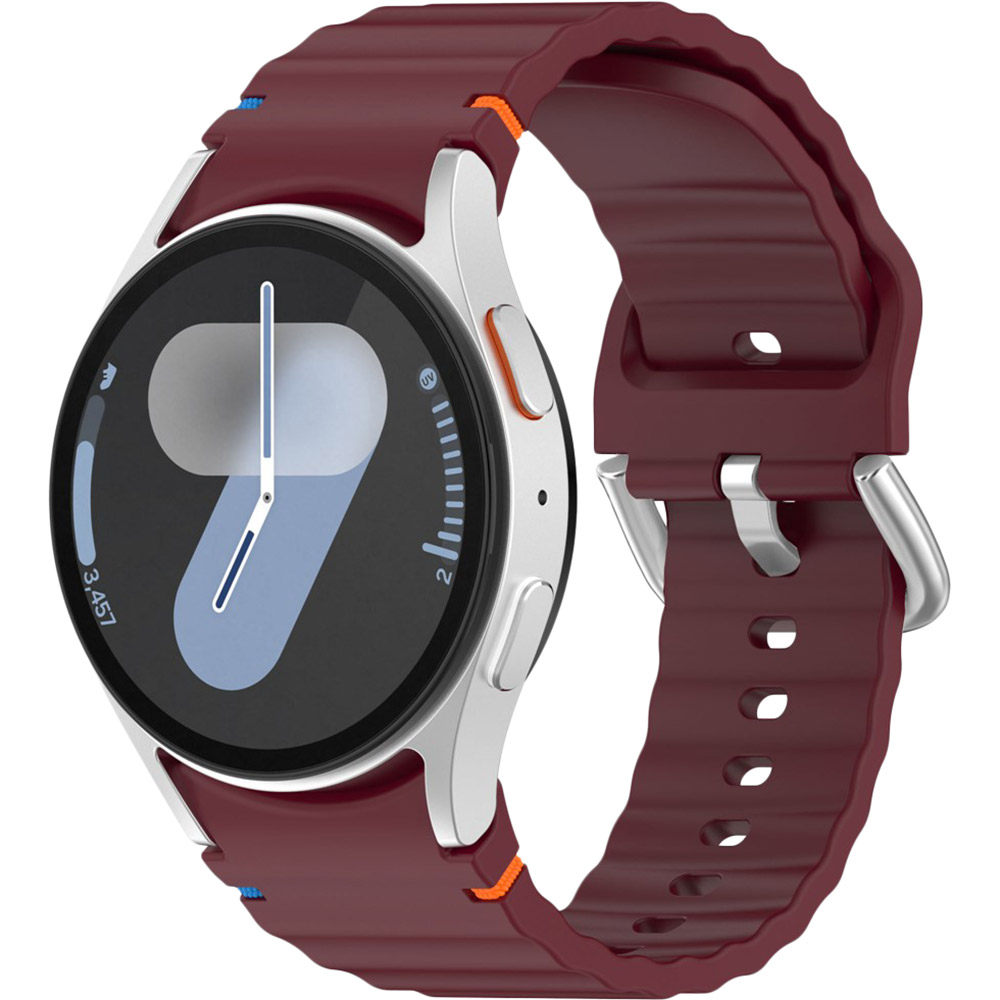 Силіконовий ремінець BeCover Ribbed Tape (20mm) для Samsung Galaxy Watch 7 (40/44mm)/7 FE/6/6 Classic/5/5 Pro/4/4 Classic/Watch 3 (41mm) Red Wine (712049)