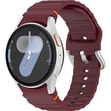 Силіконовий ремінець BeCover Ribbed Tape (20mm) для Samsung Galaxy Watch 7 (40/44mm)/7 FE/6/6 Classic/5/5 Pro/4/4 Classic/Watch 3 (41mm) Red Wine (712049)