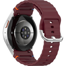 Силіконовий ремінець BeCover Ribbed Tape (20mm) для Samsung Galaxy Watch 7 (40/44mm)/7 FE/6/6 Classic/5/5 Pro/4/4 Classic/Watch 3 (41mm) Red Wine (712049)