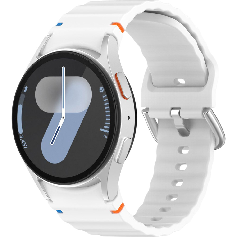 Силиконовый ремешок BeCover Ribbed Tape (20mm) для Samsung Galaxy Watch 7 (40/44mm)/7 FE/6/6 Classic/5/5 Pro/4/4 Classic/Watch 3 (41mm) White (712050)