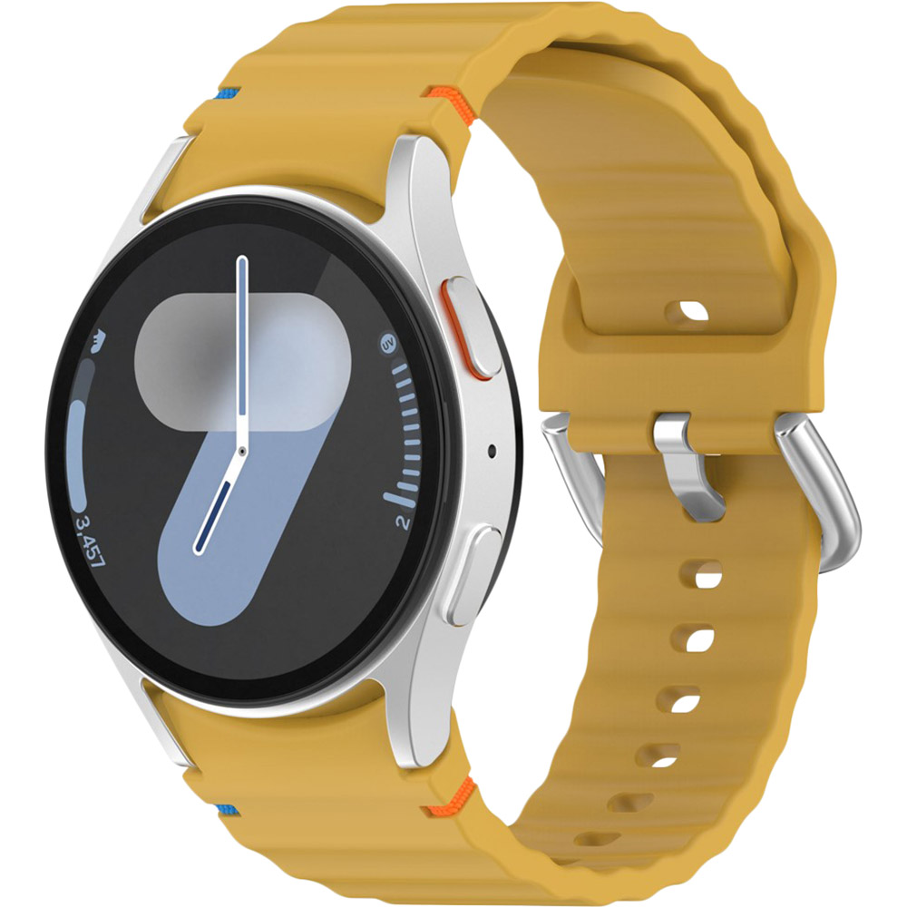 Силіконовий ремінець BeCover Ribbed Tape (20mm) для Samsung Galaxy Watch 7 (40/44mm)/7 FE/6/6 Classic/5/5 Pro/4/4 Classic/Watch 3 (41mm) Yellow (712051)