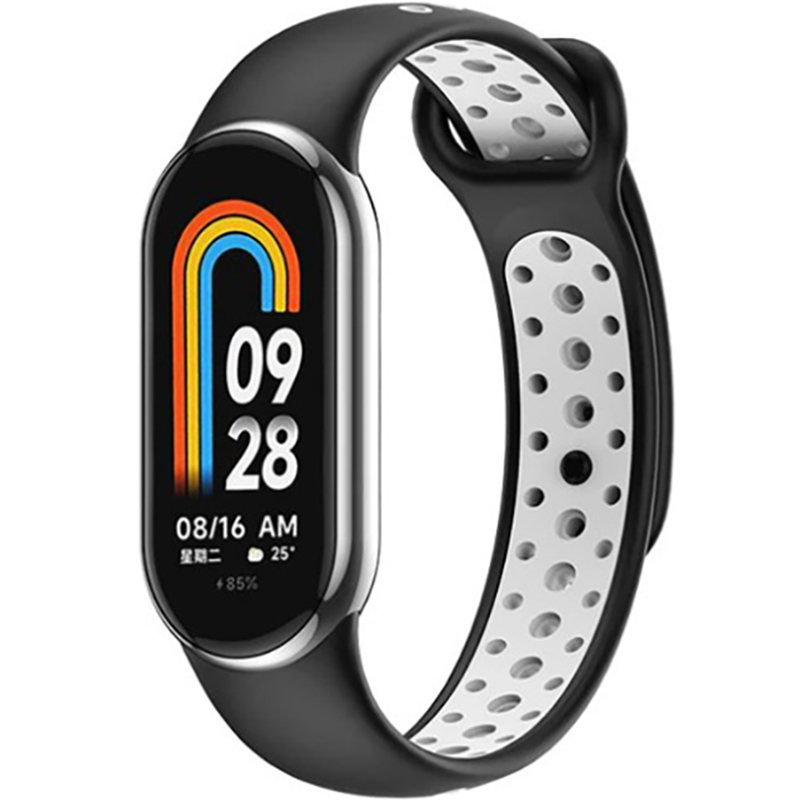 Ремінець BECOVER Vents Style для Xiaomi Mi Smart Band 9 Black-White (711985) Ремінець BECOVER Vents Style для Xiaomi Mi Smart Band 9 Black-White (711985)