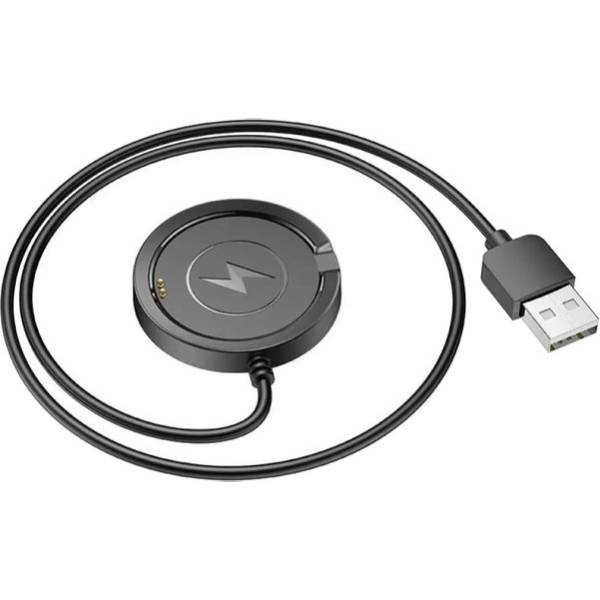 Бездротовий зарядний пристрій HOCO Y22 Smart Sports Watch Charging Cable Black (6942007629010)
