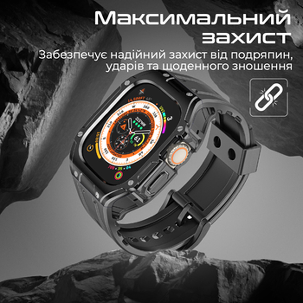 Бампер PROMATE Caseband для Apple Watch Ultra 49 мм Black (caseband.black) Совместимость по модели Apple Watch Ultra 2