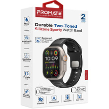 Ремешок PROMATE SiliBand-DC для Apple Watch серии 1-9 SE Ultra 2 Black (siliband-dc.black)