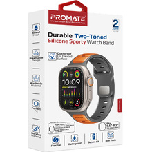 Ремешок PROMATE SiliBand-DC для Apple Watch серии 1-9 SE Ultra 2 42/44/45/49 мм Orange (siliband-dc.orange)