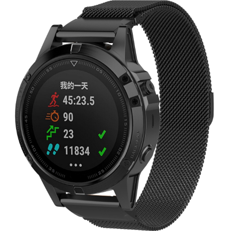 Ремешок ARMORSTANDART Milanese Magnetic для Garmin 20 mm Black (ARM85721) Совместимость по модели Garmin Fenix 5S Plus