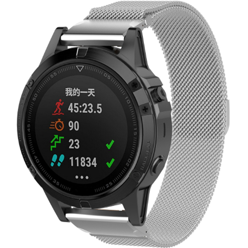 Ремешок ARMORSTANDART Milanese Magnetic для Garmin 20 mm Silver (ARM85722) Совместимость по модели Garmin Fenix 6S Pro