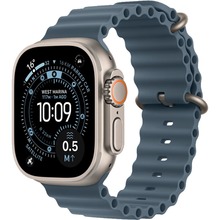 Ремешок APPLE OceanBand Natural Titanium Finish для APPLE Watch 49mm AnchorBlue (MGCC4ZM/A)