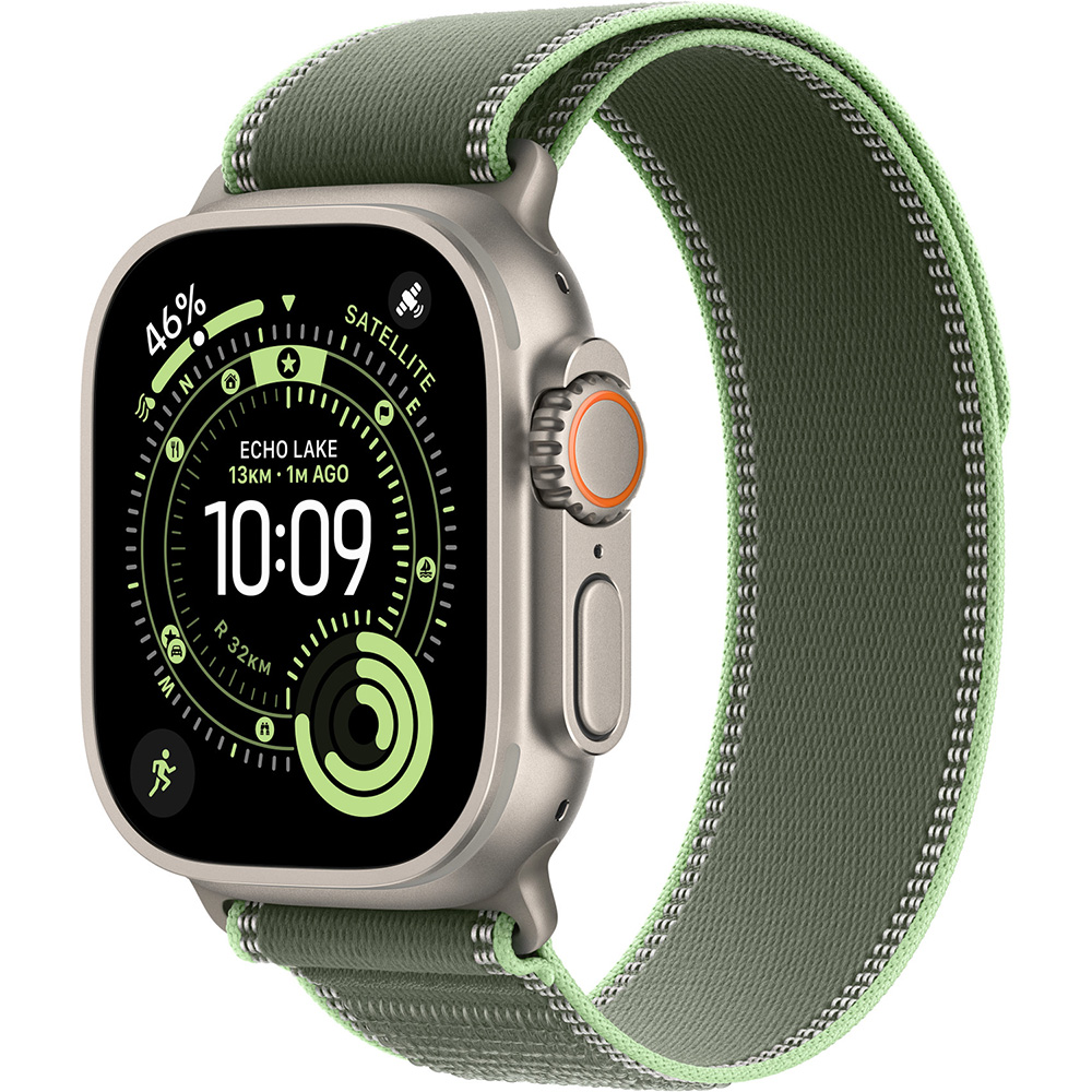 Ремінець APPLE 49mm Green/Neon TrailLoop M/L Natural Titanium Finish (MFT54ZM/A) Сумісність за моделлю Apple Watch SE 44 мм 2024