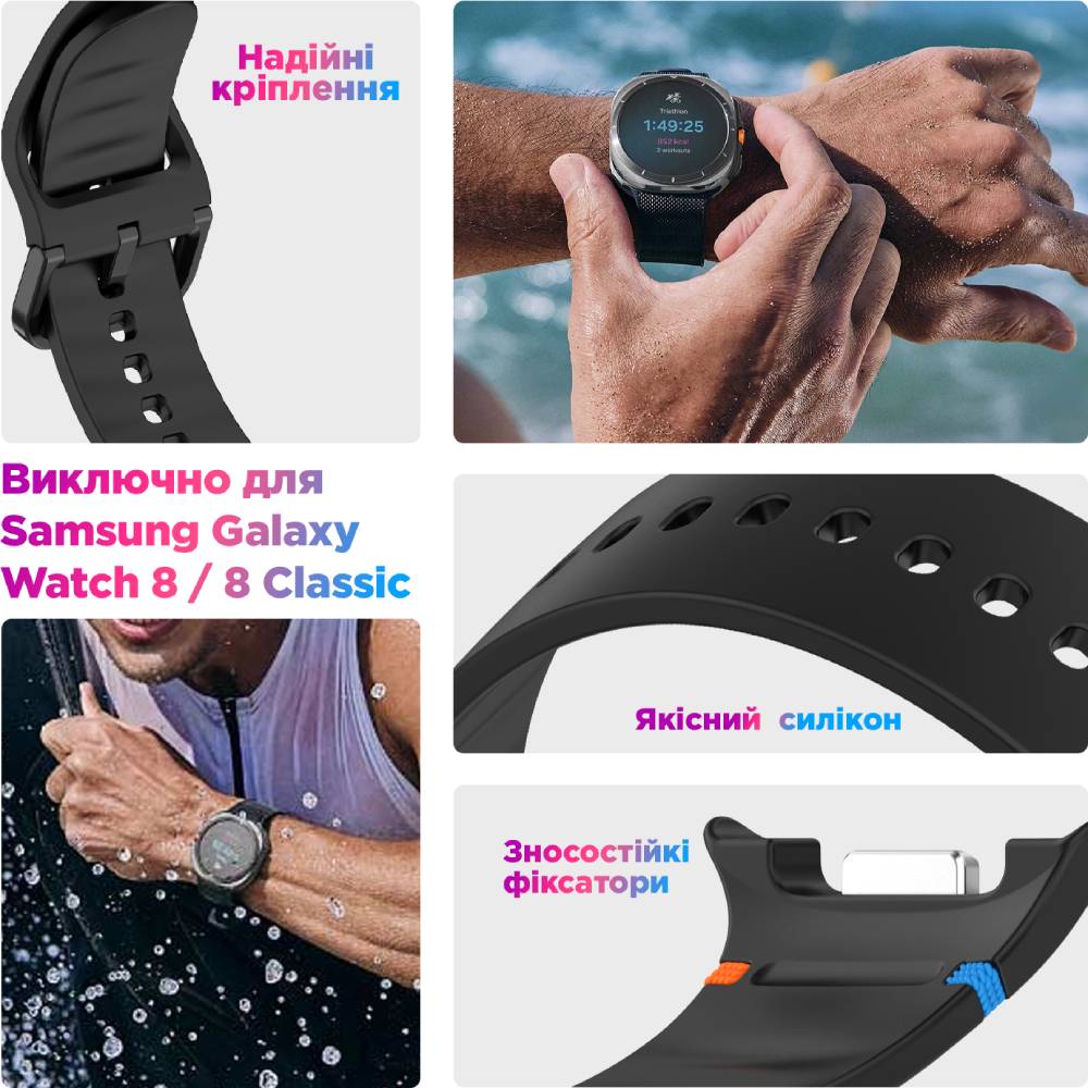 Ремінець ArmorStandart для Samsung Galaxy Watch 8/8 Classic Dark Blue (ARM86870) Тип ремінець