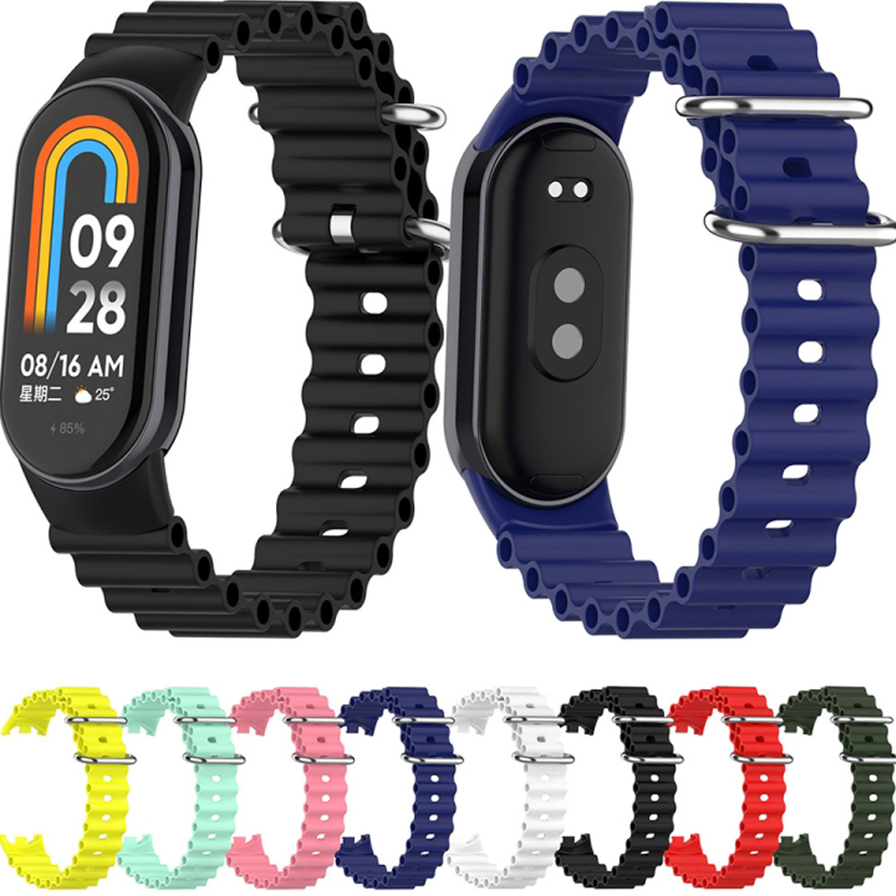 Ремінець BECOVER Wave Style для Xiaomi Mi Smart Band 8/9/10 Black (714348) Сумісність за моделлю Xiaomi Mi Smart Band 10