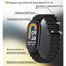 Ремінець BECOVER Wave Style для Xiaomi Mi Smart Band 8/9/10 Black (714348)