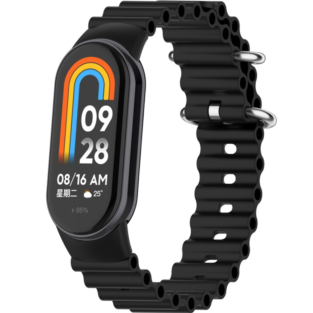 Ремінець BECOVER Wave Style для Xiaomi Mi Smart Band 8/9/10 Black (714348)