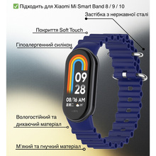 Ремешок BECOVER Wave Style для Xiaomi Mi Smart Band 8/9/10 Deep Blue (714352)