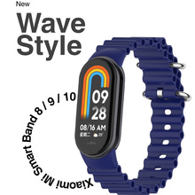 Ремешок BECOVER Wave Style для Xiaomi Mi Smart Band 8/9/10 Deep Blue (714352)