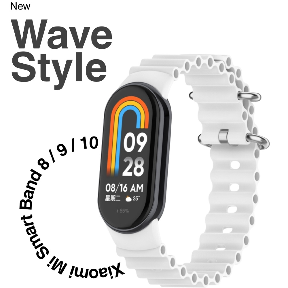 Ремінець BECOVER Wave Style для Xiaomi Mi Smart Band 8/9/10 White (714362) Сумісність за моделлю Xiaomi Mi Smart Band 10