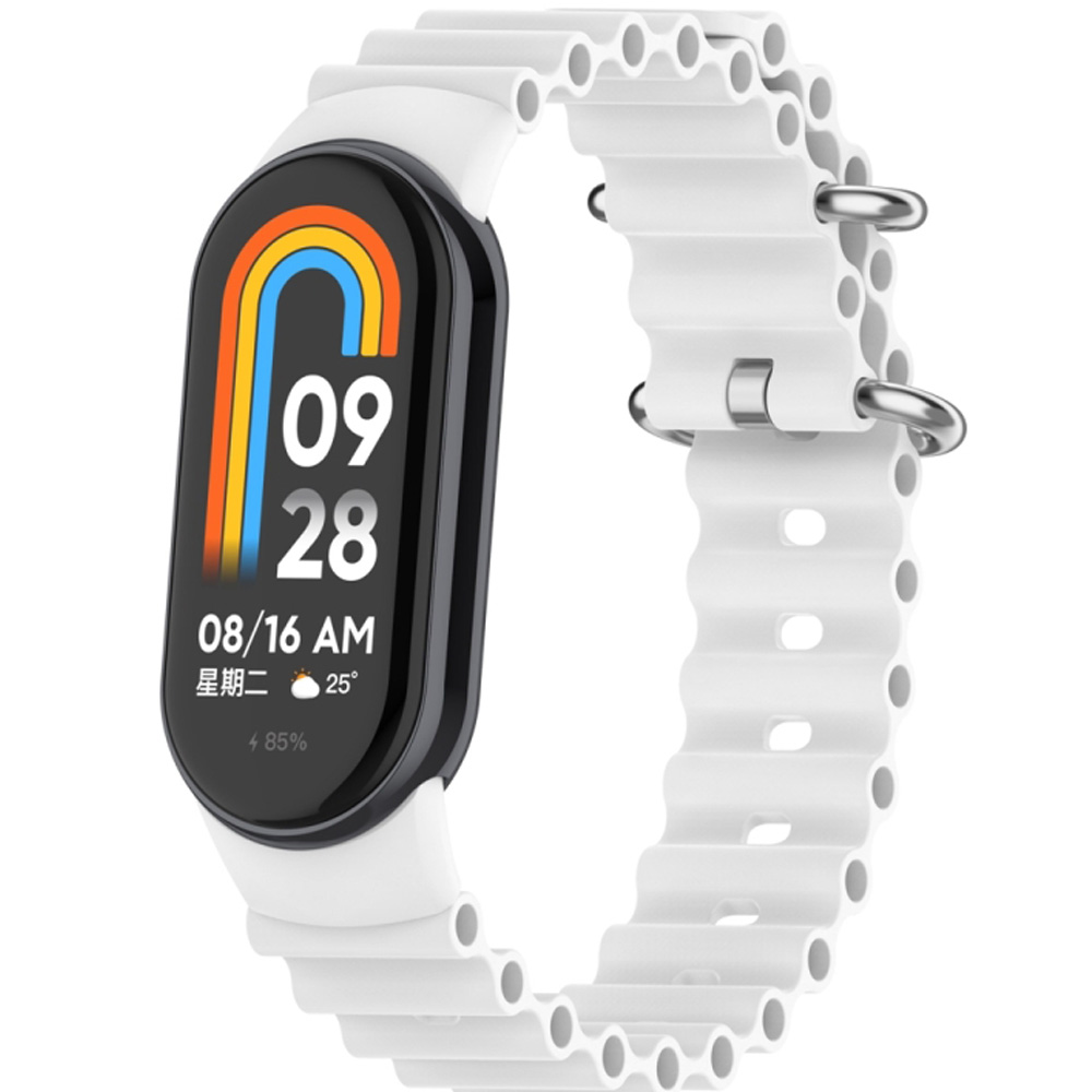 Ремінець BECOVER Wave Style для Xiaomi Mi Smart Band 8/9/10 White (714362)