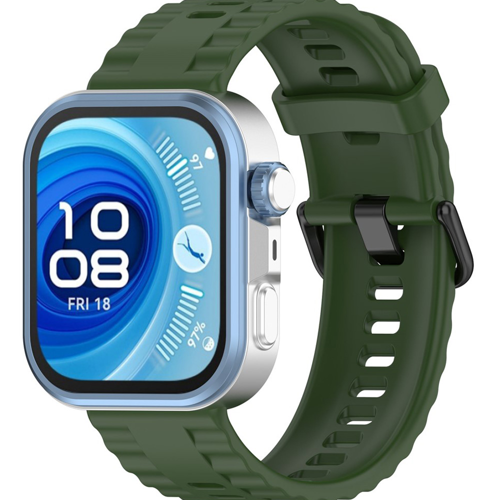 Ремешок BECOVER Ribbed Tape для Huawei Watch Fit 3/Fit 4/Fit 4 Pro Army Green (714110)