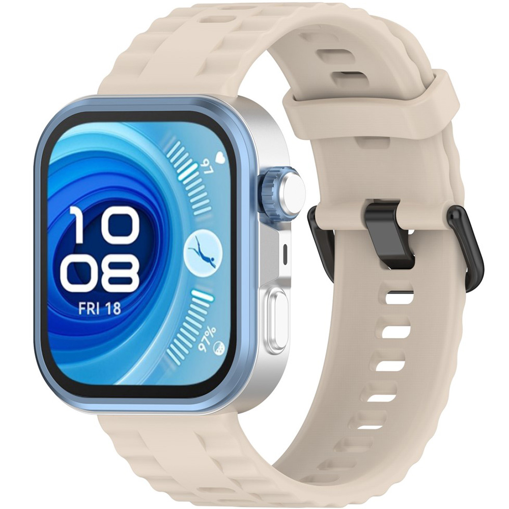 Ремешок BECOVER Ribbed Tape для Huawei Watch Fit 3/Fit 4/Fit 4 Pro Beige (714111)