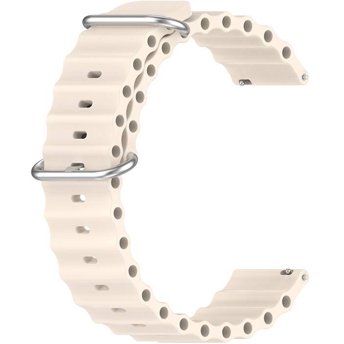 Ремінець BECOVER Wave Style 20mm для Galaxy Watch 7/7 FE/4/4 Classic/Watch 3 Beige (714138)
