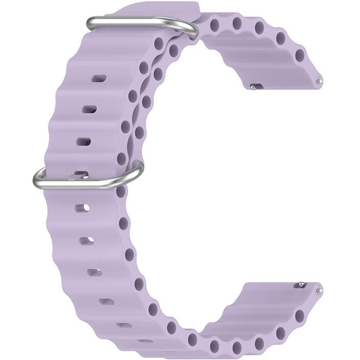 Ремінець BECOVER Wave Style 20mm для Galaxy Watch 7/7 FE/4/4 Classic/Watch 3 Light Purple (714145)