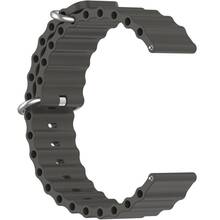 Ремінець BECOVER Wave Style 20mm для Galaxy Watch 7/7 FE/4/4 Classic/Watch 3 Space Gray (714150)
