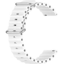 Ремінець BECOVER Wave Style 20mm для Galaxy Watch 7/7 FE/4/4 Classic/Watch 3 White (714151)