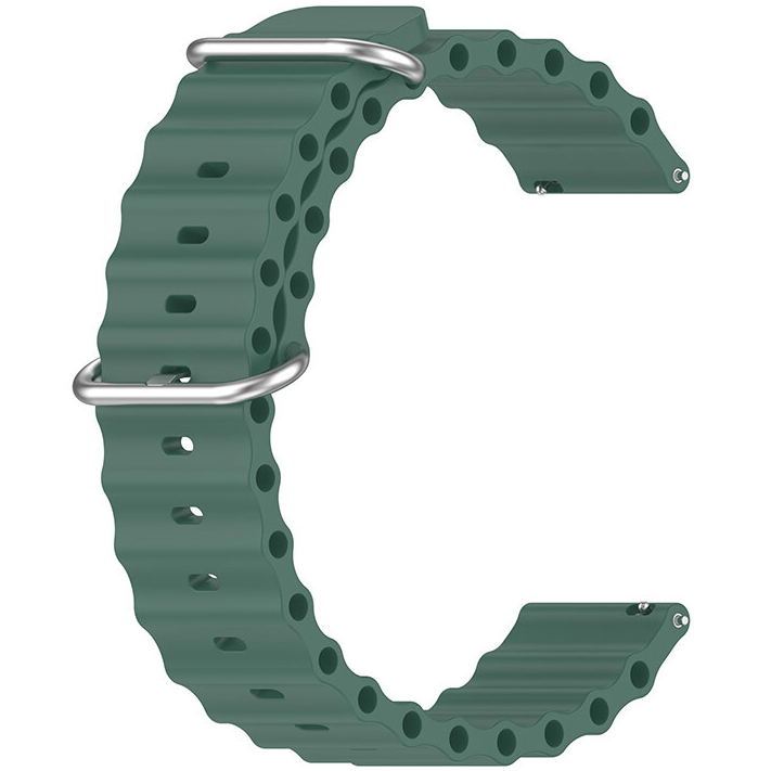 Ремінець BECOVER Wave Style (20mm) для Amazfit Bip 3/3 Pro/GTR 42 мм/GTR Mini/GTS/GTS 2 mini/GTS 3/GTS 4/GTS 4 Mini/Amazfit Active/Active 2 Dark Green (714171)