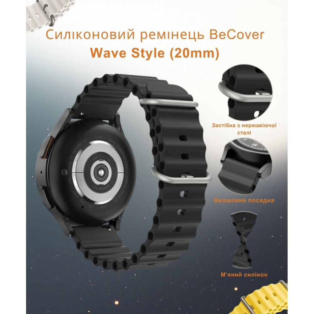 Ремінець BECOVER Wave Style (20mm) для Huawei Watch GT 3 (42mm) / GT 2 (42mm) / GT 3 Pro (43mm Ceramic) / Watch 2 (Sport) Pink (714193) Сумісність за моделлю Huawei Watch GT 3 Pro