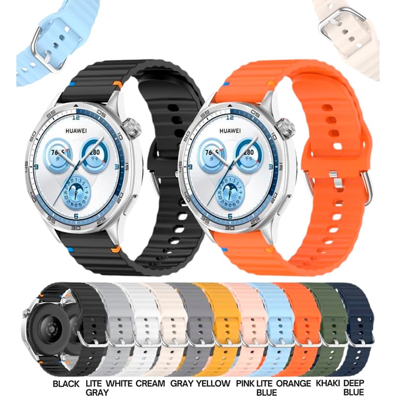 Ремінець BECOVER Ribbed Tape для Huawei Watch GT 3/GT 2/GT 3 Pro/Watch 2 (Sport) Black (714257) Сумісність за моделлю HUAWEI Watch GT 3