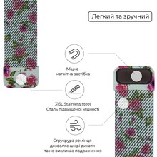 Браслет ArmorStandart Milanese Loop для Apple Watch All Series 42/44/45/49mm Flower Red Lily (ARM52964)