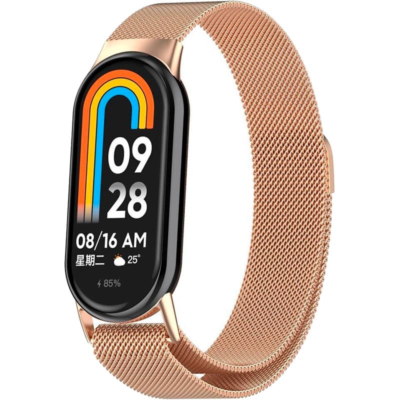 Браслет BECOVER Milanese Style для Xiaomi Mi Smart Band 8/9/10 Rose Gold (714604) Сумісність за моделлю Xiaomi Smart Band 9