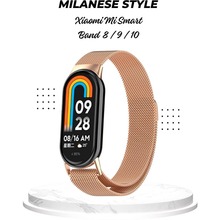 Браслет BECOVER Milanese Style для Xiaomi Mi Smart Band 8/9/10 Rose Gold (714604)