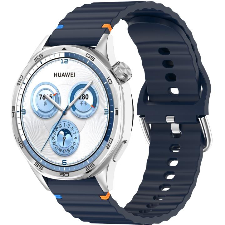 Ремінець BECOVER Ribbed Tape 22mm для Huawei Watch GT 5/GT 4/GT 3/Watch GS Pro Deep Blue (714284)