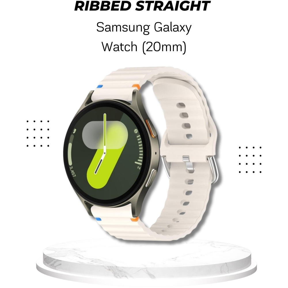 Ремінець BECOVER Ribbed Straight 20mm для Samsung Galaxy Watch 7 40/44mm /6/5/4/3 41mm Cream (714842) Сумісність за моделлю Samsung Galaxy Watch 6 Classic 43 мм
