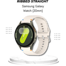 Ремінець BECOVER Ribbed Straight 20mm для Samsung Galaxy Watch 7 40/44mm /6/5/4/3 41mm Cream (714842)
