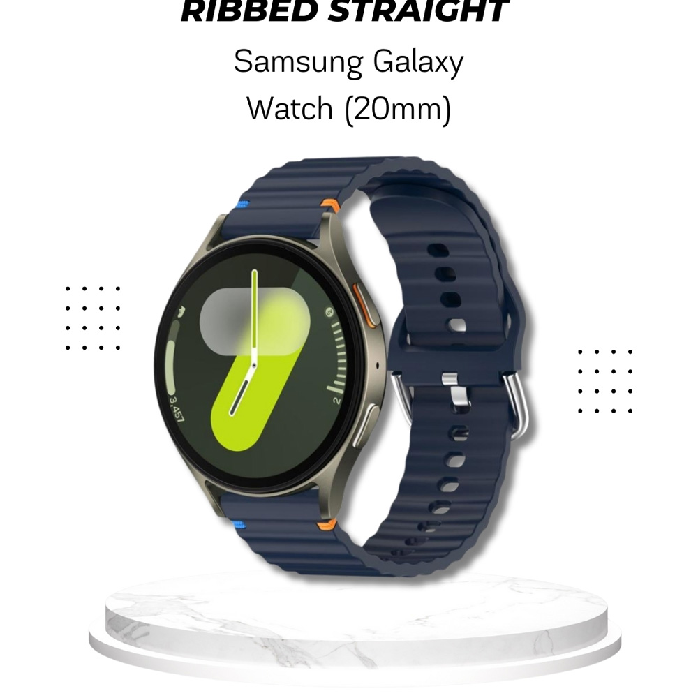 Заказать Ремешок BECOVER Ribbed Straight 20mm для Samsung Galaxy Watch 7 40/44mm /6/5/4/3 Deep Blue (714843)