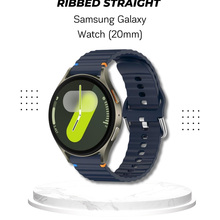 Ремешок BECOVER Ribbed Straight 20mm для Samsung Galaxy Watch 7 40/44mm /6/5/4/3 Deep Blue (714843)