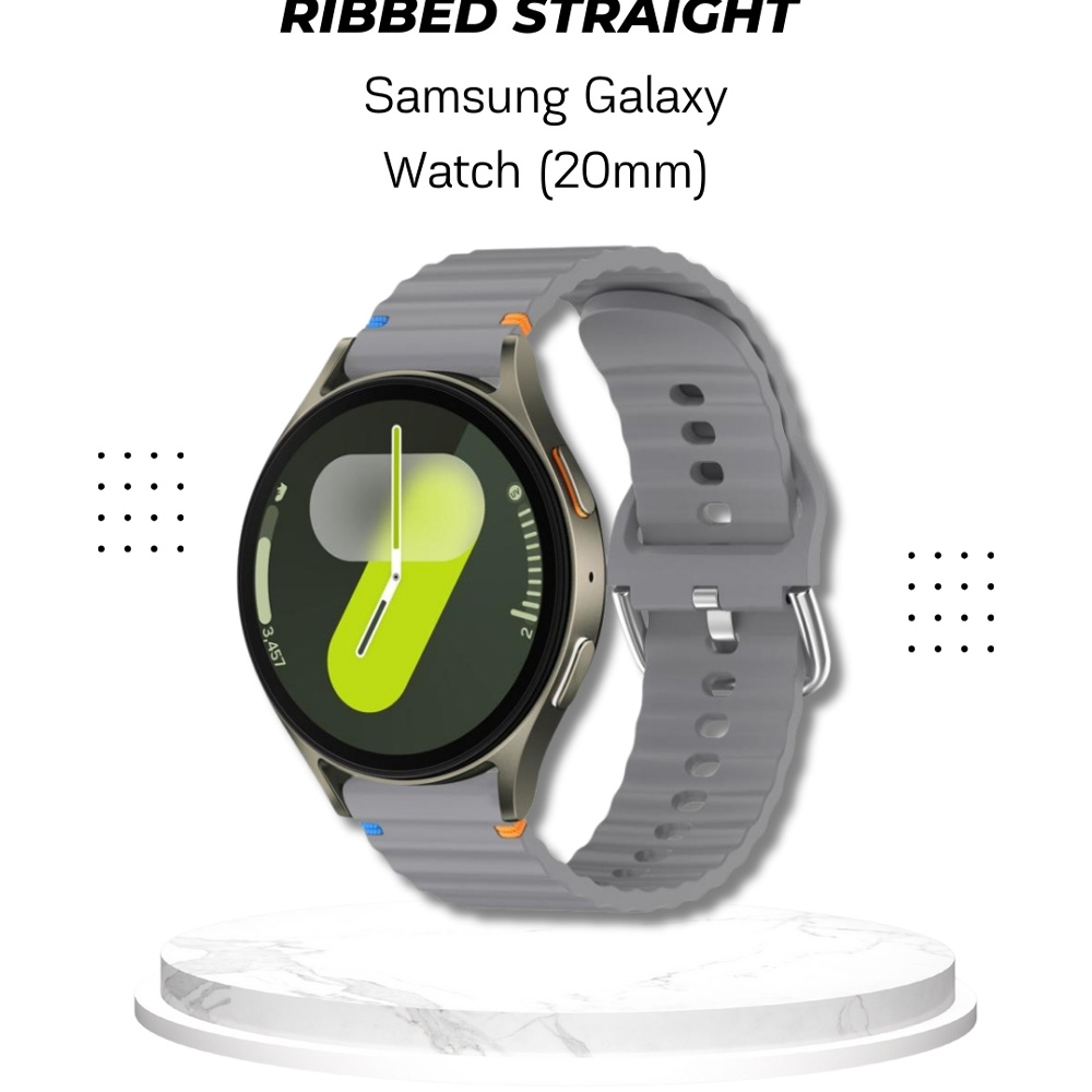 Ремешок BECOVER Ribbed Straight 20mm для Samsung Galaxy Watch 7 40/44mm /6/5/4/3 41mm Gray (714845) Совместимость по модели Samsung Galaxy Watch 7 44mm
