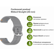 Ремешок BECOVER Ribbed Straight 20mm для Samsung Galaxy Watch 7 40/44mm /6/5/4/3 41mm Gray (714845)