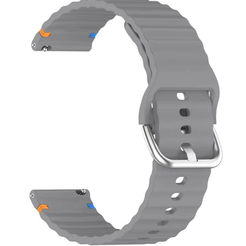 Ремешок BECOVER Ribbed Straight 20mm для Samsung Galaxy Watch 7 40/44mm /6/5/4/3 41mm Gray (714845)