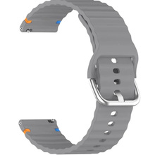 Ремешок BECOVER Ribbed Straight 20mm для Samsung Galaxy Watch 7 40/44mm /6/5/4/3 41mm Gray (714845)